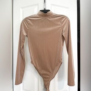Forever 21 Ribbed Cream Colored Turtle Neck Bodysuit